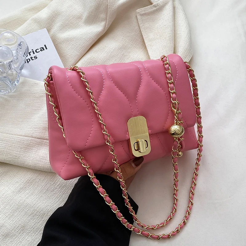 

Women Fashion Small PU Leather Crossbody Bags 2022 Summer Designer Brand Shoulder Bag Female Luxury Chain Handbags and Purses