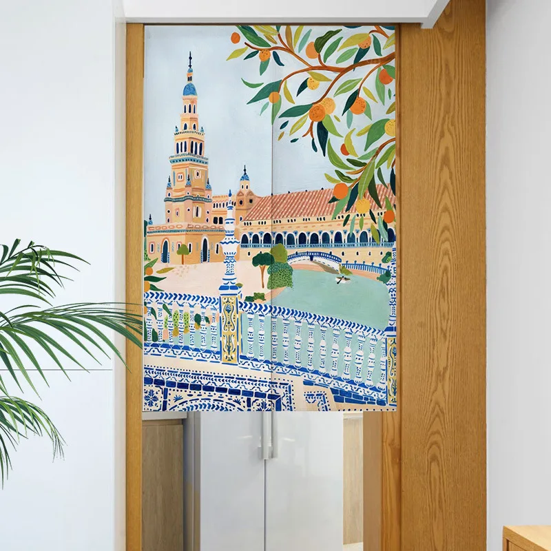 Скандинавские Ins ручная роспись дверная занавеска перегородка для спальни