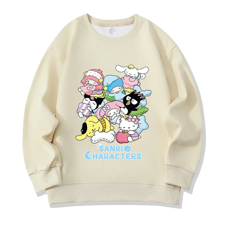 

Мультфильм Sanrios аниме Hello Kitty Kuromi My Melody Cinnamoroll помпон пурин Толстовка кавайная Студенческая осенне-зимняя флисовая милая куртка