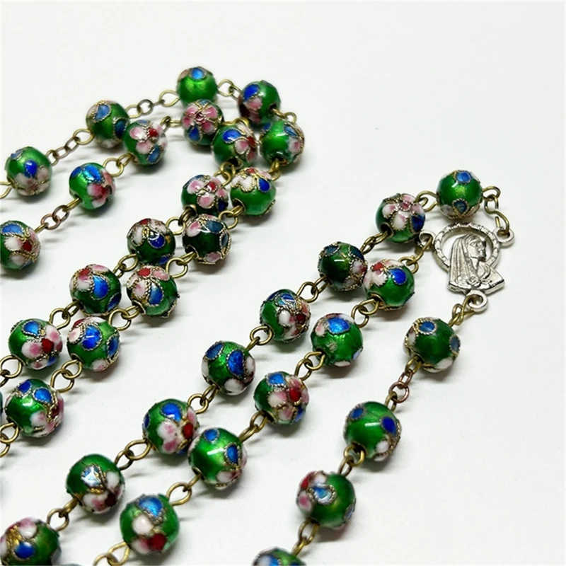 Новое эмалевое перегородчатое ожерелье с бусинами в бенедиктинском стиле кулон