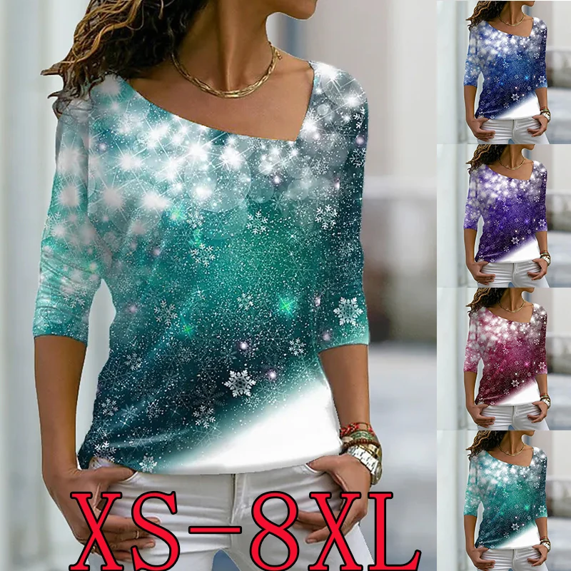 

Fashion Women's 2023 Loose Pullovers Long Sleeve Casual T-Shirts Top XS-8XL