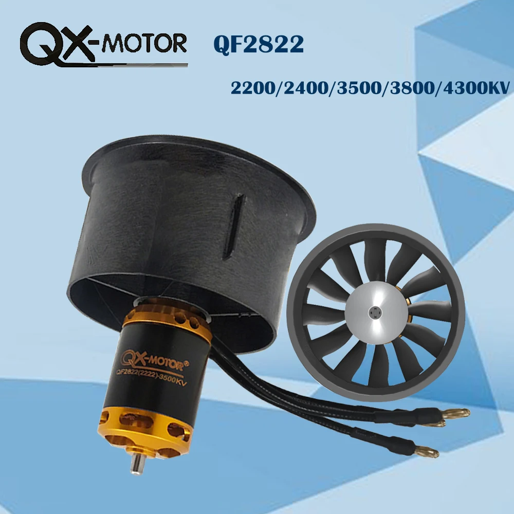 

QX-MOTOR 64mm EDF 12 blades Ducted Fan with brushless motor 3S 4S 6S Lipo for FMS Freewing Rc plane