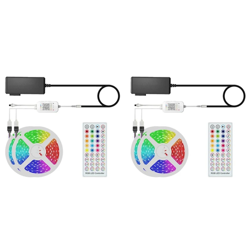 

Светодиодные лампы с изменением цвета, подсветка RGB с синхронизацией музыки, управление через приложение 5050 SMD с дистанционным управлением ...