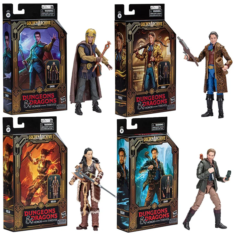 

Hasbro Dungeons & Dragons Honor Among Thieves Golden Archive Edgin Forge Holga Simon Action Figures Collectible Toy 6 Inch