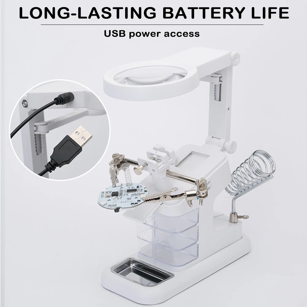 Увеличительное стекло для сварки со светодиодный светильник кой линза 3X 4.5X 25X