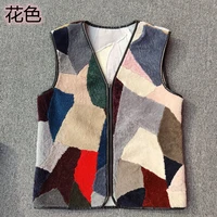 mens and womens winter genuine wool vest middle aged and elderly vest with fur warm fleece thick waistcoat cold resistance