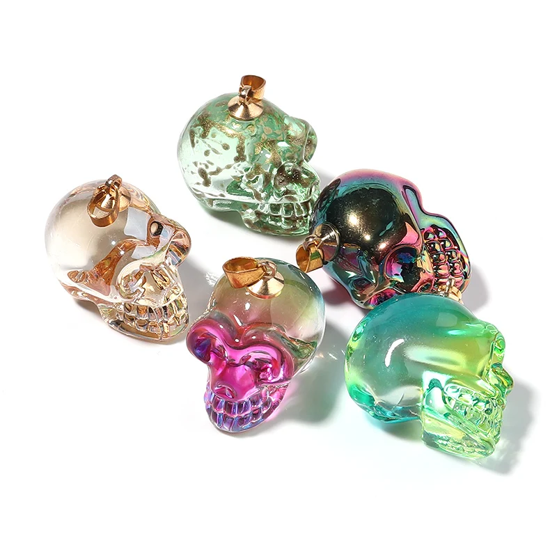 

Fashion Skull Pendants 27x21mm Lampwork Necklace Pendant Charms For Jewelri Finding Jewelry Pendant For Man Hip Hop Style