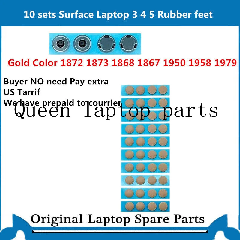 Фото 10 комплектов новых резиновых ножек для Microsoft Surface Laptop 3 1868, 4, 5, 1958, 1979, золотистые №1