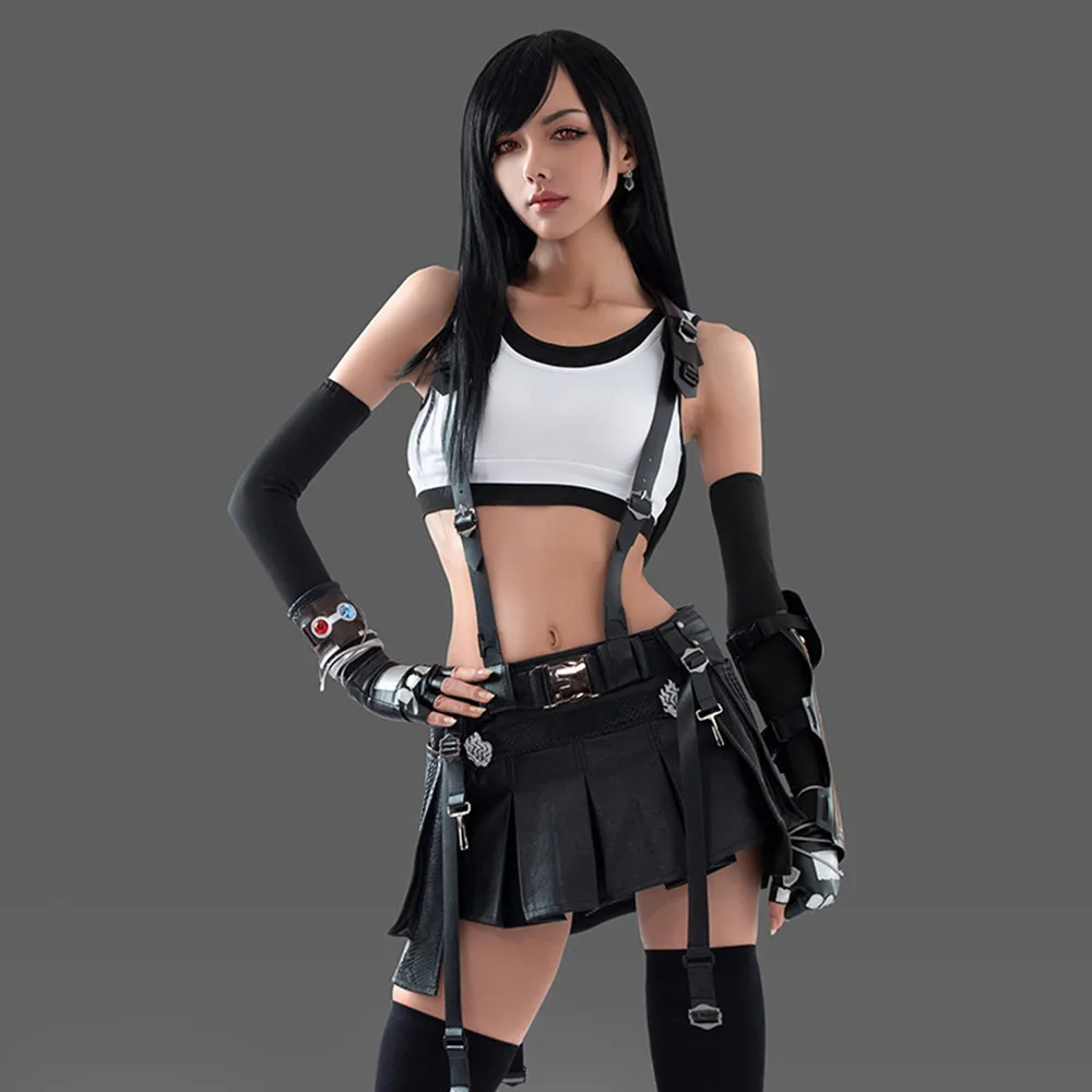 

Hot Game Final Fantasy VII Tifa Lockhart Cosplay Costume Women Suit Halloween Female Role Play Prop Clothing High Quality