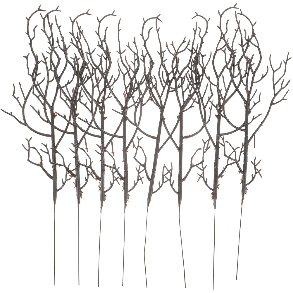 

8 Pcs Decor Fake Dried Tree Branches Halloween Artificial Antler Plastic DIY Twigs Vase Filling Stems Dry Decors