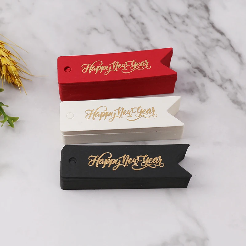 100 шт. новогодние бирки Бронзирующая бумага для рисования 7x2 см подвесные