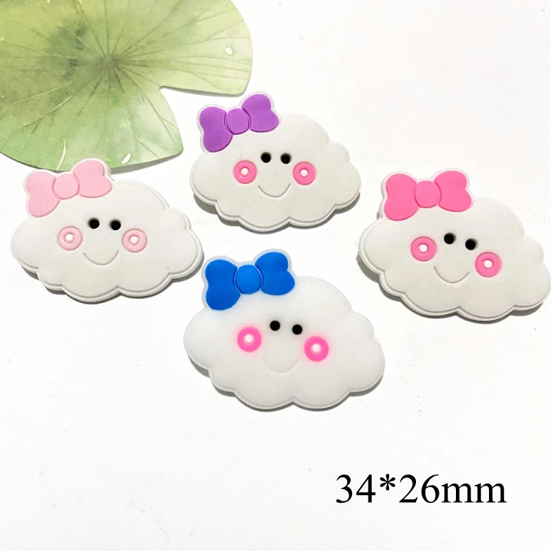 

10Pcs 3D Bow Shy Cloud Soft Rubber Patches Girls Planar Scrapbooke Decor Home Accessories DIY Jewelry Make Craft Phone Case