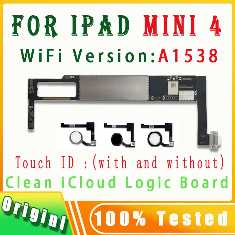 Бесплатный iCloud A1538 материнская плата для iPad mini 4 WiFi версия логические платы для iPad mini4 сменная материнская плата без идентификационной учетной записи