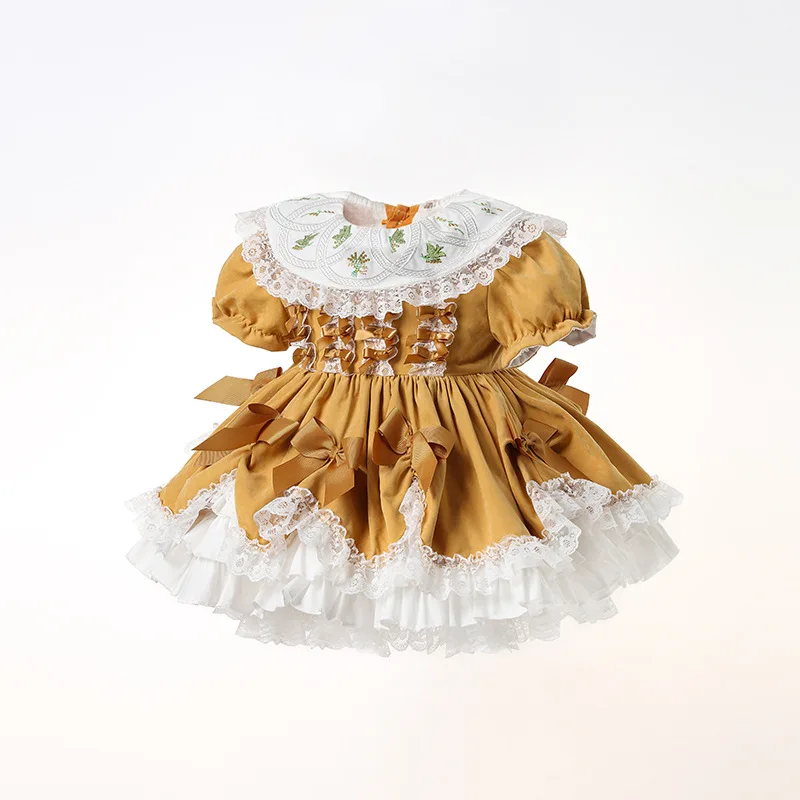 

Роскошное дизайнерское летнее новое платье принцессы в испанском Королевском Стиле, юбка для девочек, детское платье в стиле "Лолита", плать...
