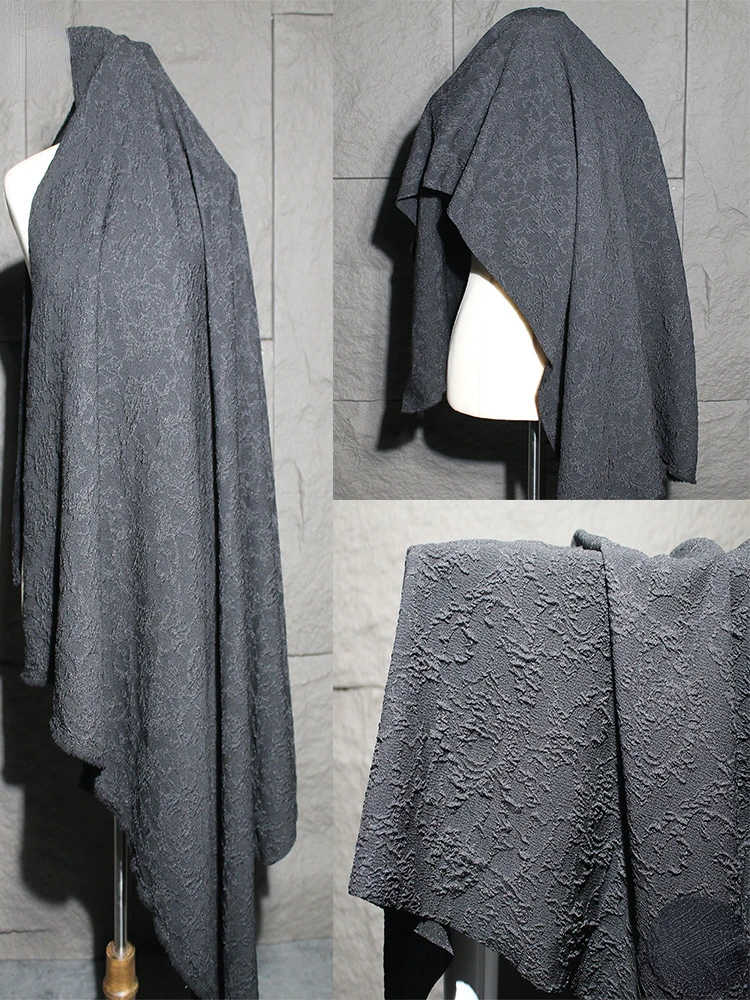 

Jacquard Fabric Black Rose Texture Suit Dress Clothing Designer Cloth Apparel Sewing Fabric Meters Polyester Material