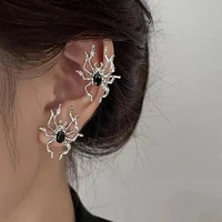 hip hop spider stud earrings for women silver color simple gothic punk ear clips korean animal earring party jewelry 2022 new