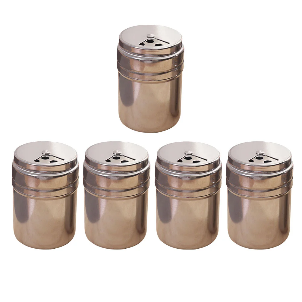 

5pcs Coffee Shakers Empty Candy Jars Jar Salt and Pepper Shakers Powder Sugar Shaker Coffee Sugar Storage Tin