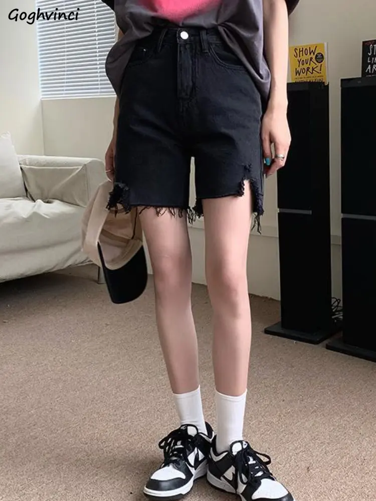 

Женские джинсовые шорты с бахромой и высокой талией, уличная одежда, шикарные облегающие студенческие повседневные Летние универсальные ольччан с карманами, Лидер продаж