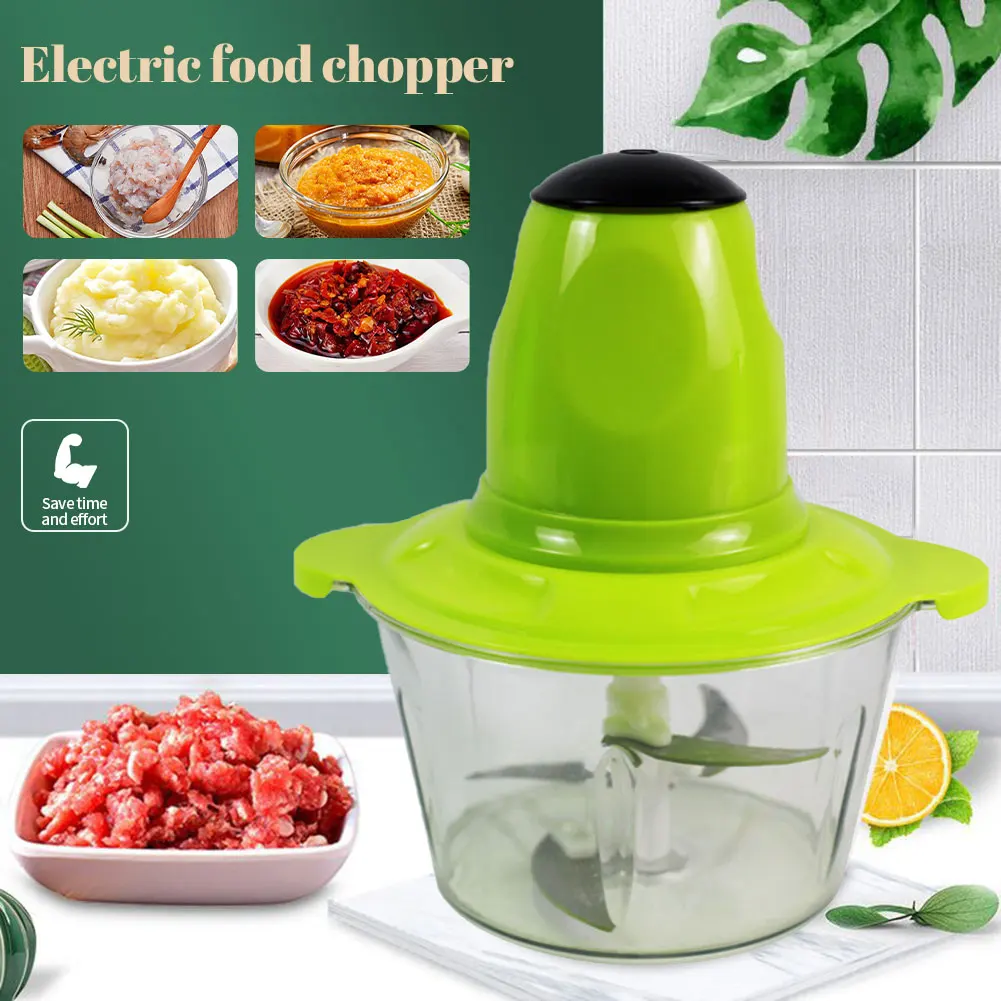 

200W Electric Food Chopper Meat Grinder with 2L Plastic Bowl 220V Electric Food Processor Meat Slicer Vegetable Chopper Machine