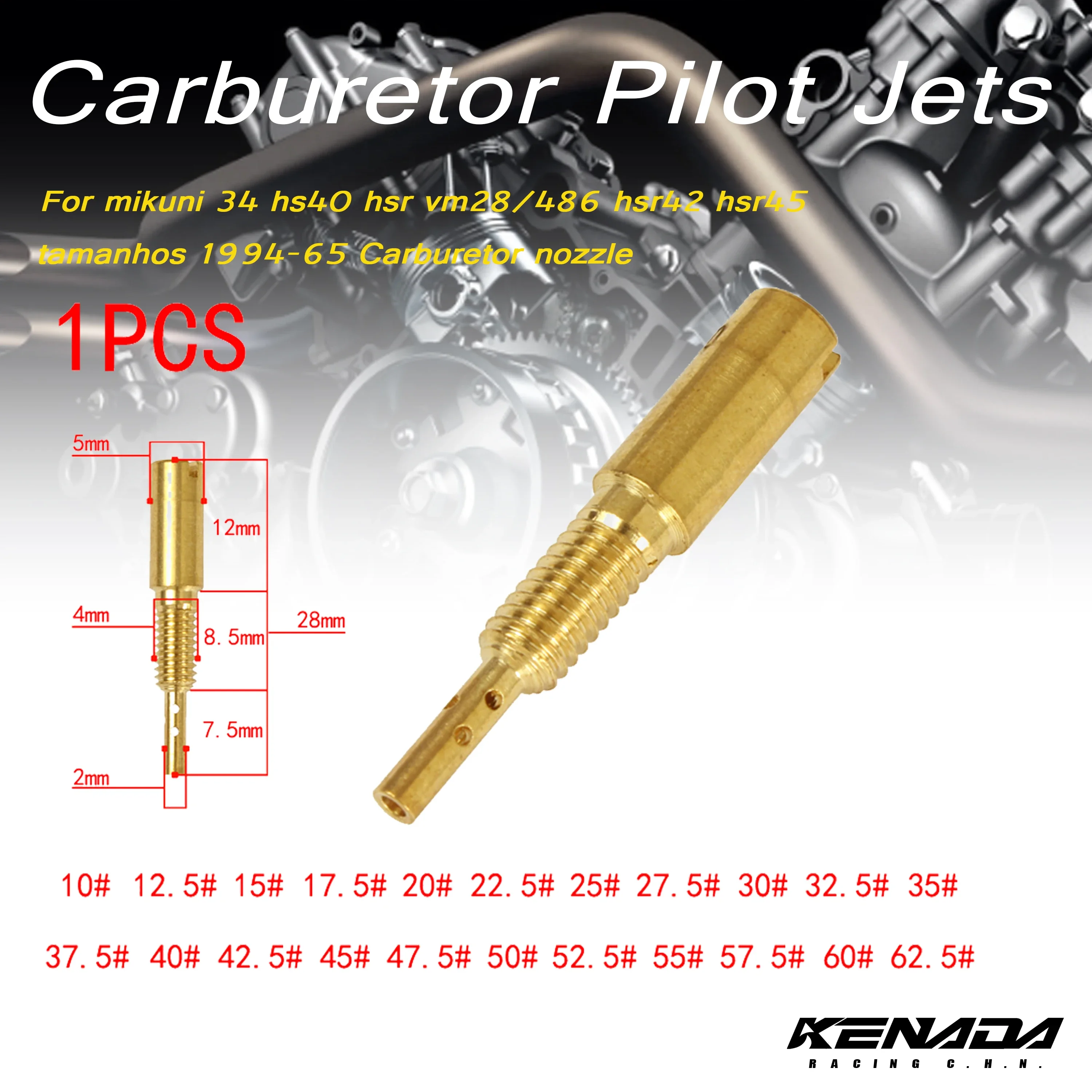 Комплект медленного пилота vm28/486 Mortorcycle для Mikuni 34 hs40 hsr hsr42 hsr45 размеры 1994-65 форсунка
