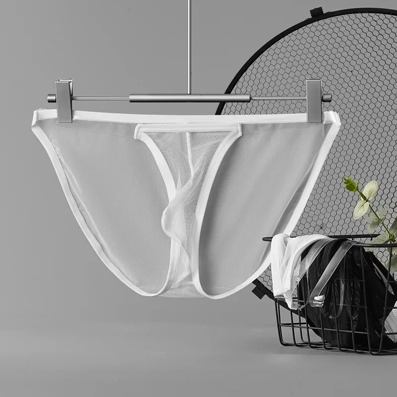 Мужские Сексуальные Полупрозрачные Трусы С Низкой Талией Вискозное Нижнее Белье