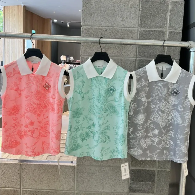 New Women's Casual Golf Rose Floral Print Short Sleeve Summer Tee Tshirt