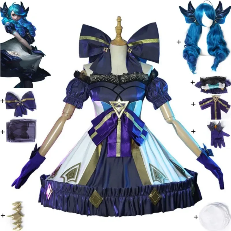 Костюм Гвен аниме-игра LoL The Hallowed Seamstress парик сексуальная женщина боевая униформа
