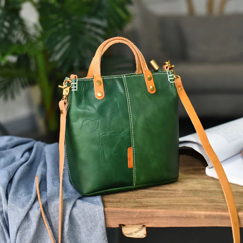 

fashion simple retro Genuine leather ladies small handbag daily outdoor natural real cowhide one-shoulder diagonal handbag