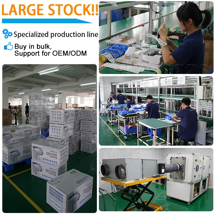 Настенный безвоздушный блок Airwoods ERV децентрализованный вентиляционный