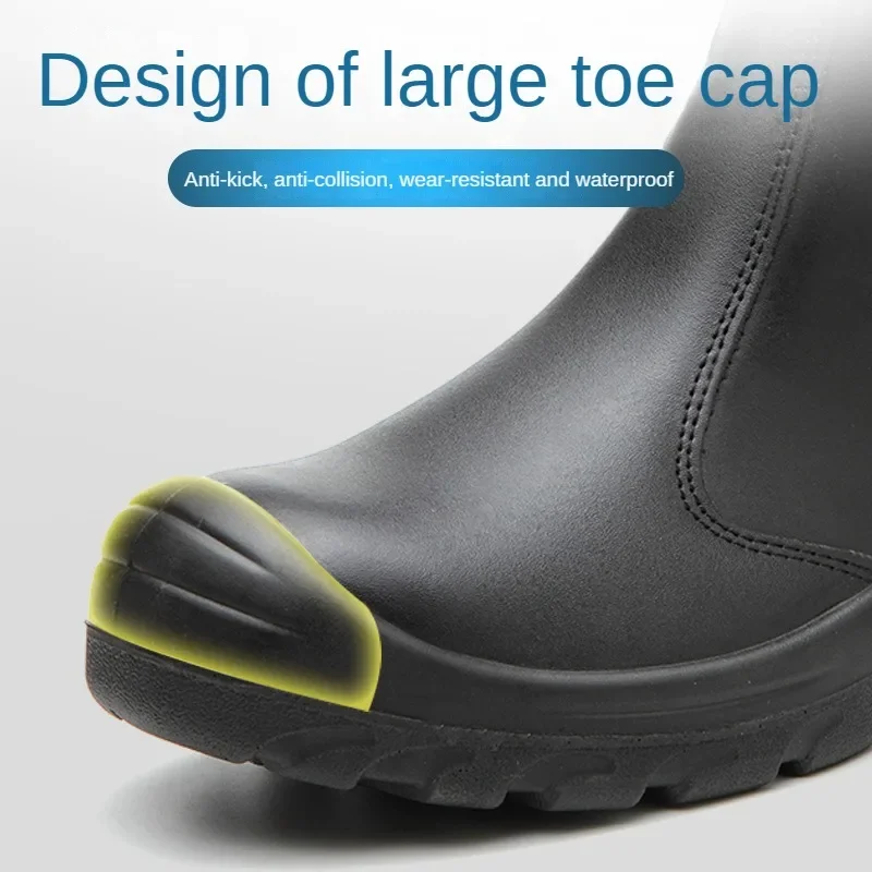 Мужская защитная обувь из чистой кожи с защитой от ударов и проколов стальным