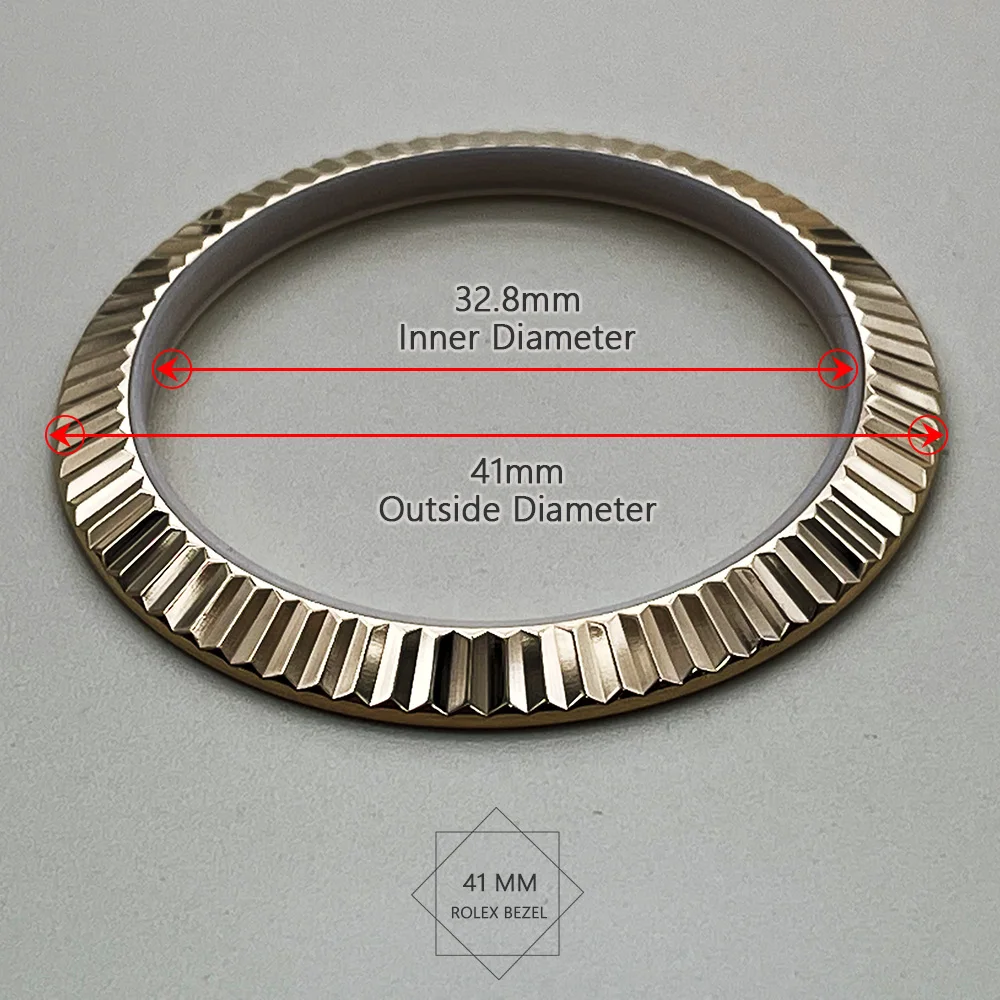 Slope Gold/Silver Watch Repair Parts Steel Fluted Bezel Case Top Ring Pad Insert for Rlx Date-just Watch