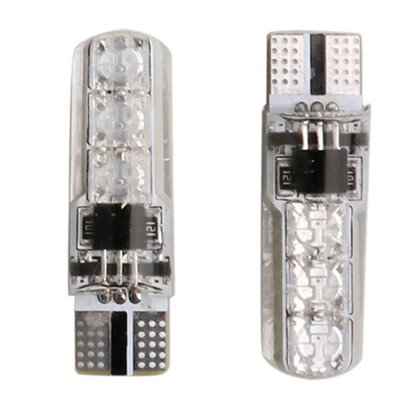 Фото Комплект из 4 светодиодных ламп T10 5050 6SMD для салона автомобиля, водонепроницаемые, с пультом ДУ, RGB, W5W, 194, 168, купольные, силиконовые, клиновидные, боковые, 12В №2