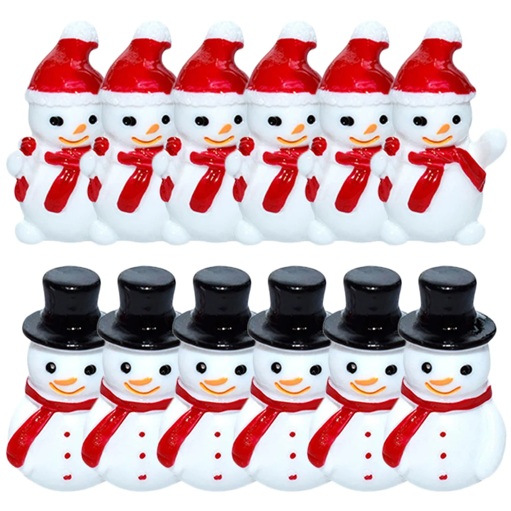 

20 Pcs Mini Snowman Figure Car Dashboard Decorations Crafts Christmas Supplies Miniatures Resin Ornament Cake Decorating