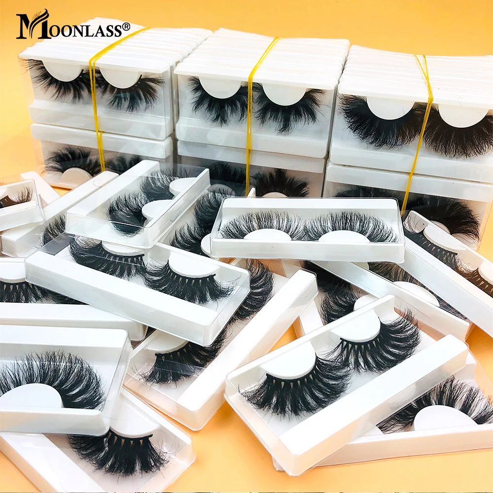 

10/20/30/40/50 Pairs Mink Eyelashes Bulk 3D Mink Lashes Moonlass Makeup Dramatic 25MM Lashes Luxury 25MM Wholesale False Eyelash