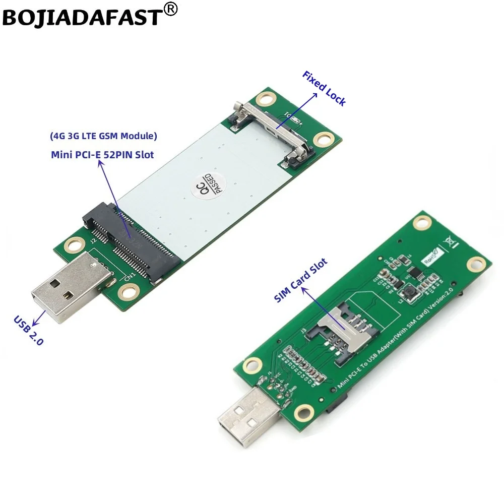 Разъем USB 2.0 к беспроводному адаптеру Mini PCI-E mPCIe 1 держатель SIM-карты фиксированный