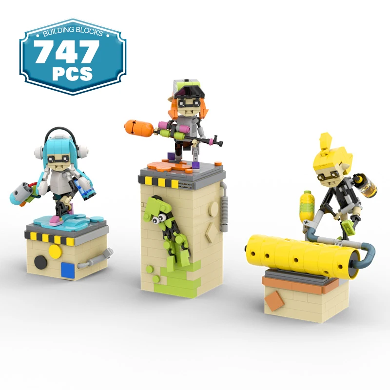 S Inklinged Humanoid Cephalopods Building Toys With Scene Shooting Games Bricks Toys For Kids