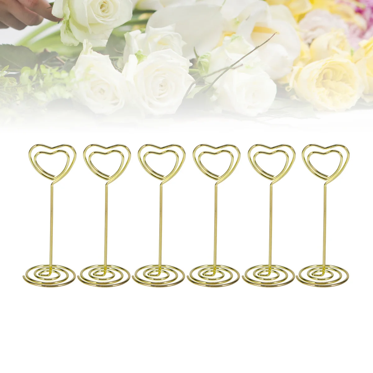 

Holder Clip Table Number Photo Clips Stand Menu Holders Paper Picture Wedding Heart Holiday Memo Large Metal Message Office