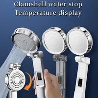 upgrade foldable smart shower head digital temperature display shower filter flip cover massage pressurized water saving nozzle