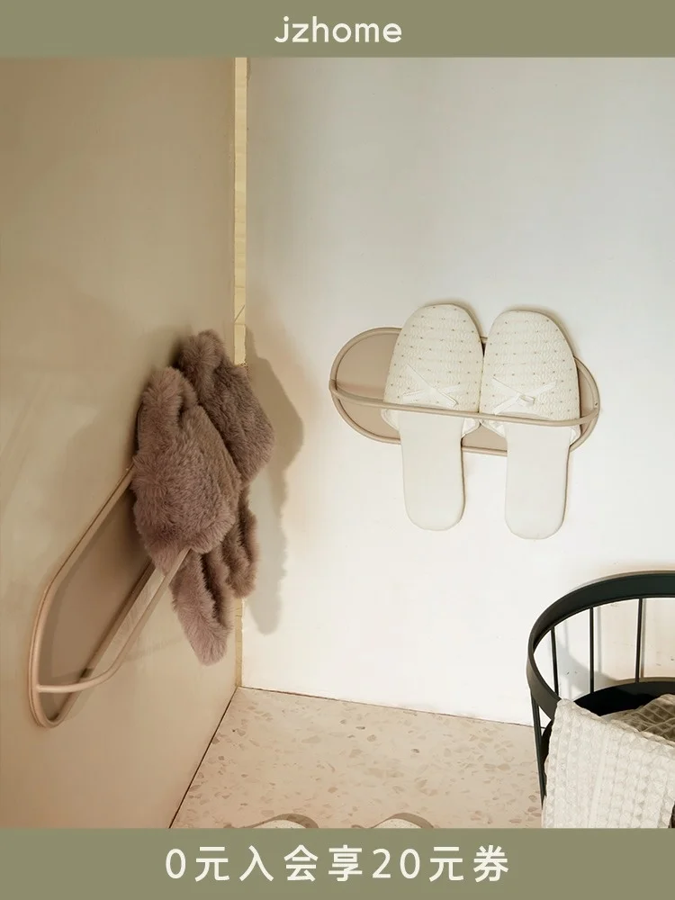 

Bathroom Slipper Wall-Mounted Punch-Free Toilet Storage Shoe Draining Rack