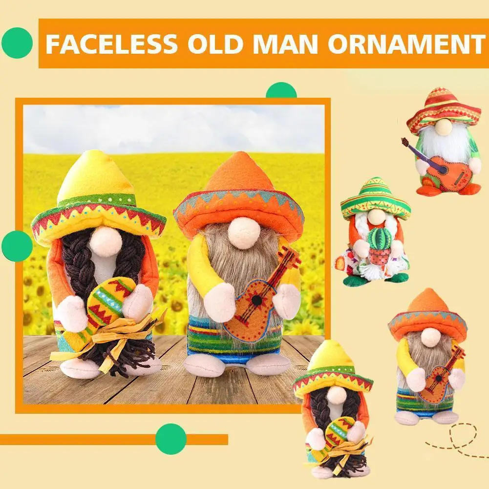 

Mexican Carnival Doll Faceless Old Man Ornament For Mexican Fiesta Taco Tuesday Summer Home Kitchen Tiered Tray Decorations F4X2
