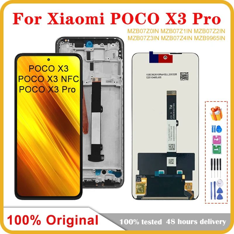 Оригинальный ЖК-дисплей POCO X3 6,67 дюйма для XIAOMI POCO X3 Pro M2007J20CG, ЖК-дисплей, сенсорный экран, дигитайзер для POCO X3 NFC, Замена ЖК-дисплея