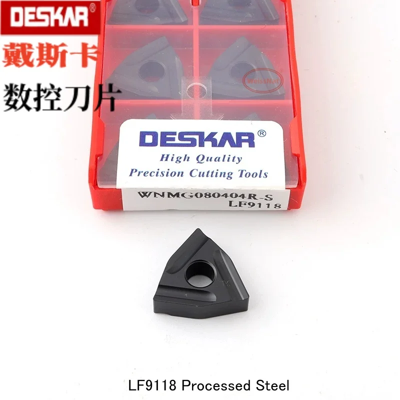 Фото DESKAR WNMG080404 WNMG080408 WNMG080412-TM CQ HQ R-S L-S PR LF9028 LF9118 Твердосплавные пластины WNMG №1