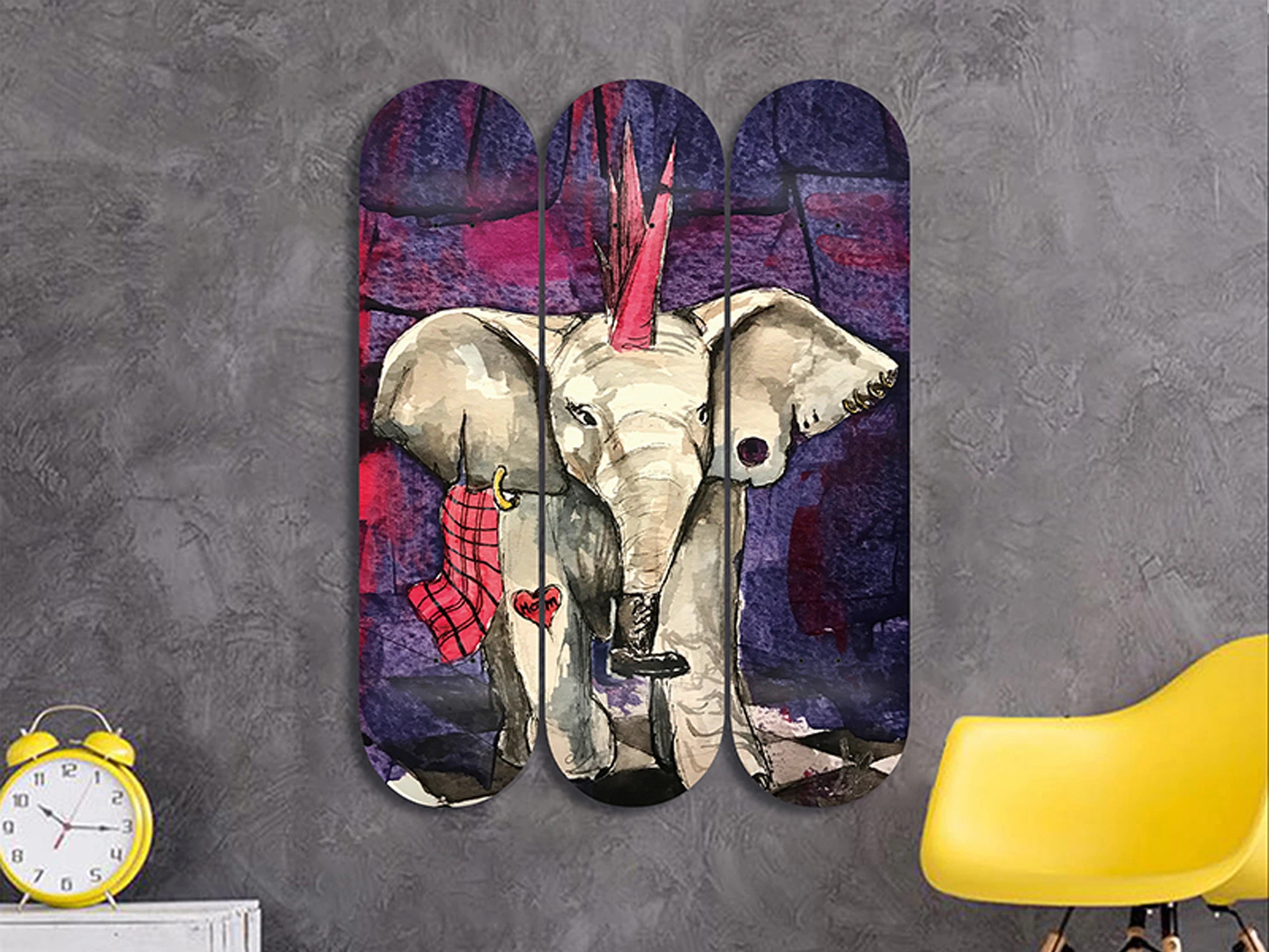 Набор из 3 шт. декоративные животные настенное искусство для скейтборда 7-слойное