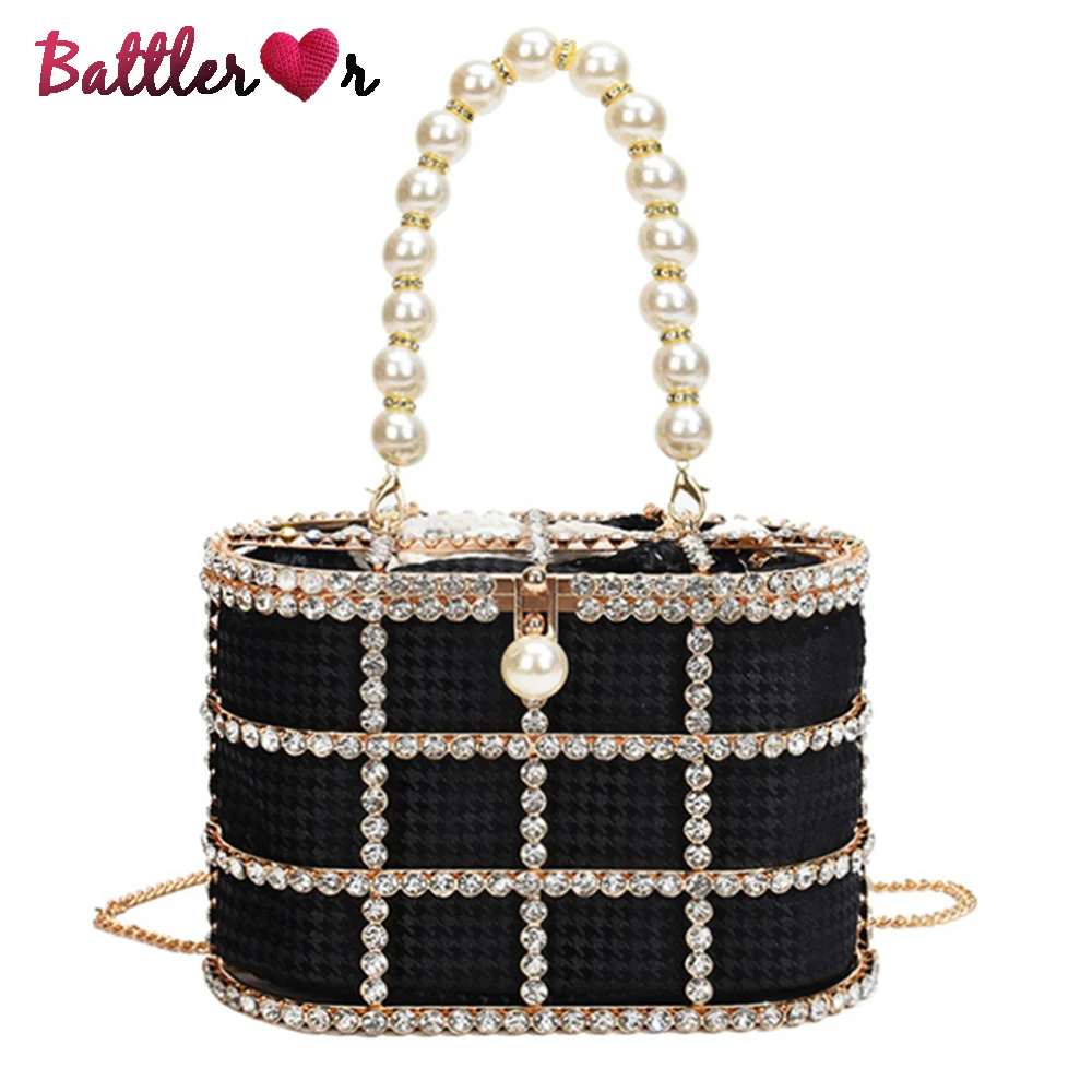 

2022-Клатч женский, с металлическими бусинами, со стразами