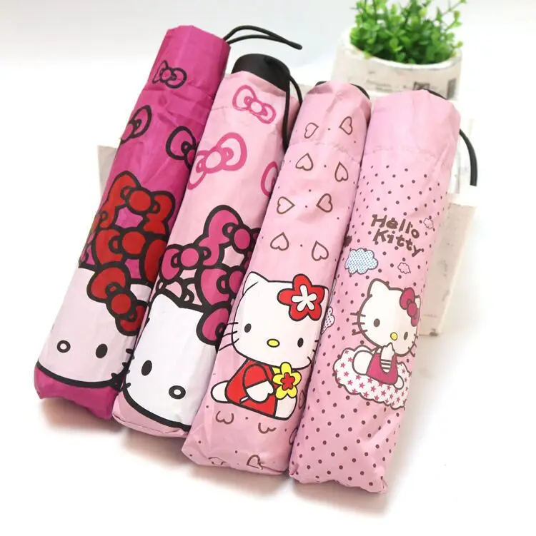 

Anime Kawaii Sanrio Hello Kitty Folding Portable Uv Protection Sunscreen Umbrella Birthday Gift