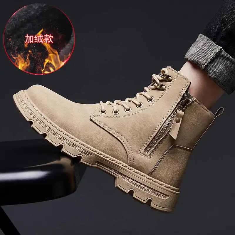 

Winter Popular Shoes Men's Fleece-Lined Warm Snow Boots British Style Men's Shoes Fashion Shoes