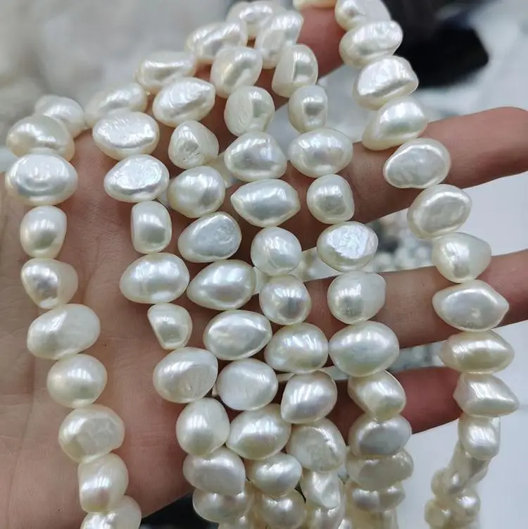 

9-10mm baroque natural freshwater loose beads real pearl threaded for DIY bracelet necklace