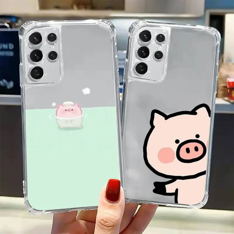 

cute pet pig pink Phone Case Transparent for Samsung A 10 21S 31 50 51 52 12 71 S note 10 20 21 fe plus ultra
