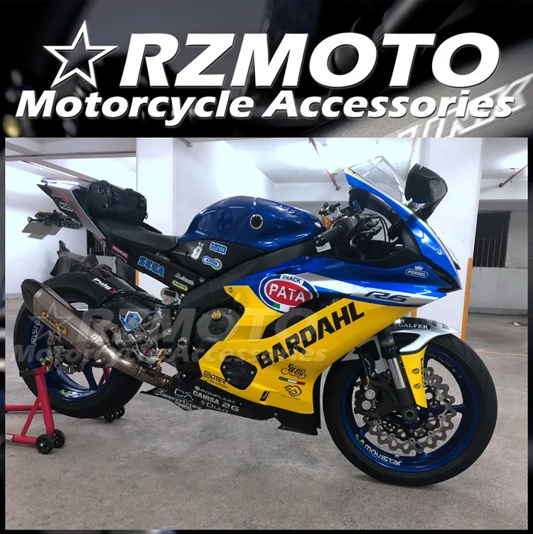 

4Gifts New ABS Motorcycle Fairing Fit For Fit YAMAHA YZF R6 2017 2018 2019 2020 2021 2022 Bike Fairings Kit Shell Blue Yellow