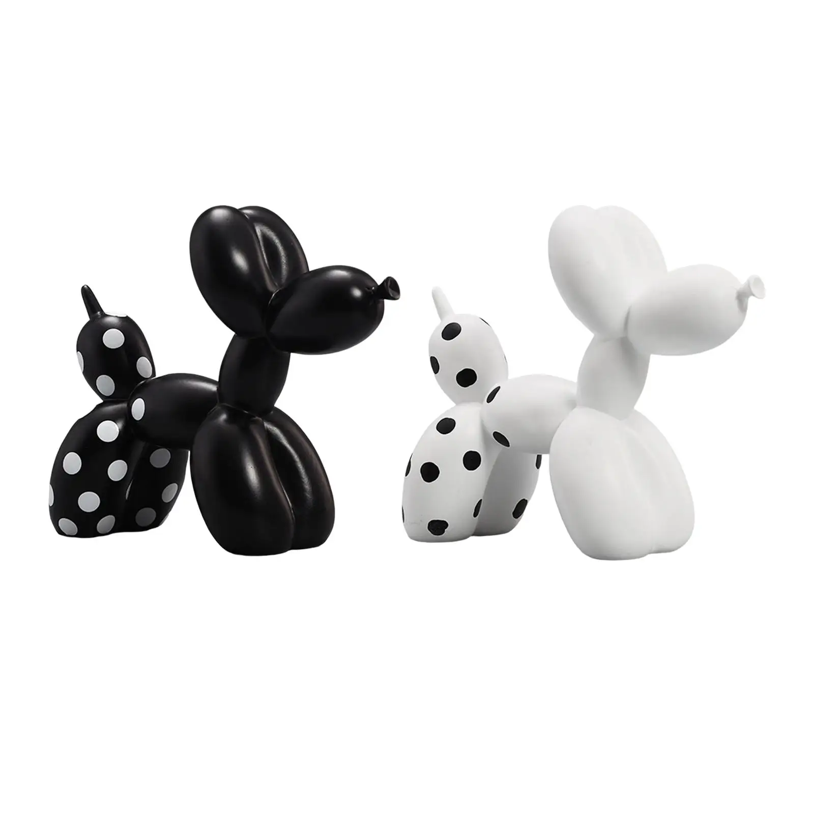 

Lovely Resin Balloon Dog Sculpture Animal Statue Collections Animal Decor Puppy for Bedroom Kids Room Living Room Tabletop Decor